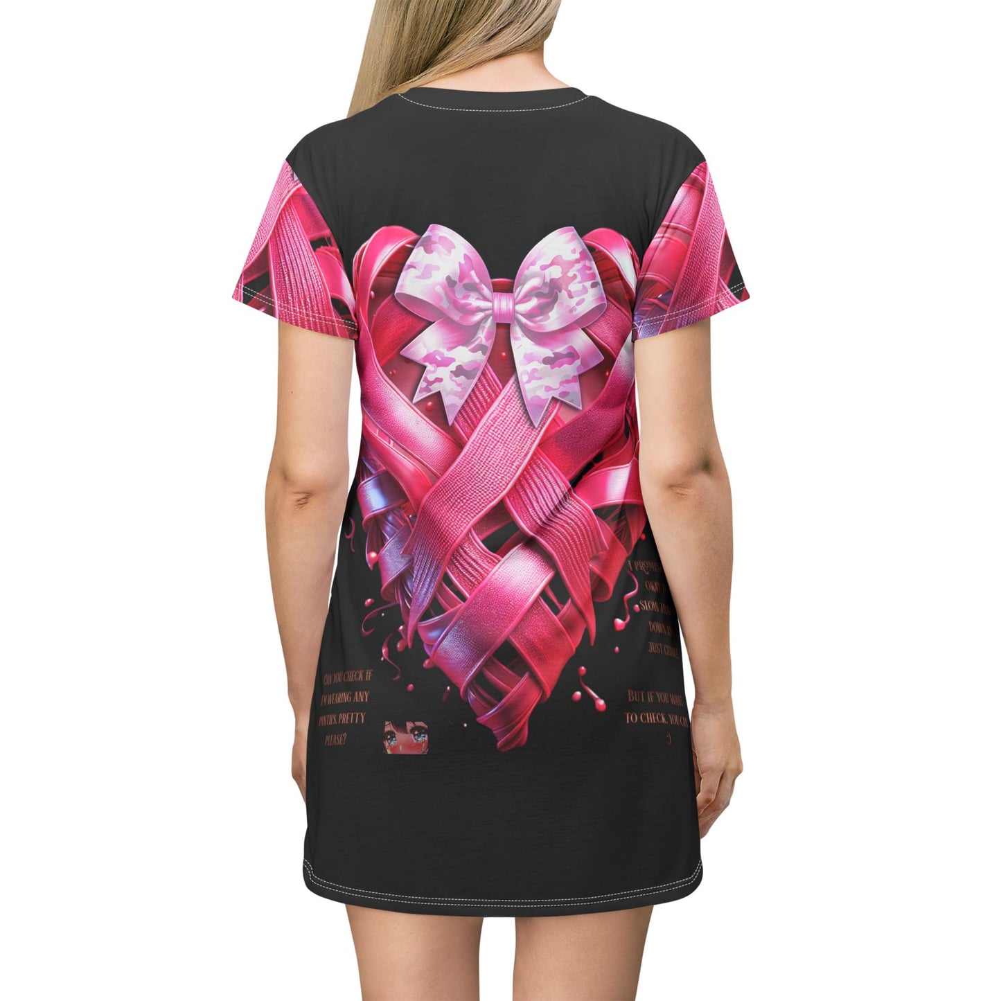 Naughty Worded T-Shirt Dress (Black)