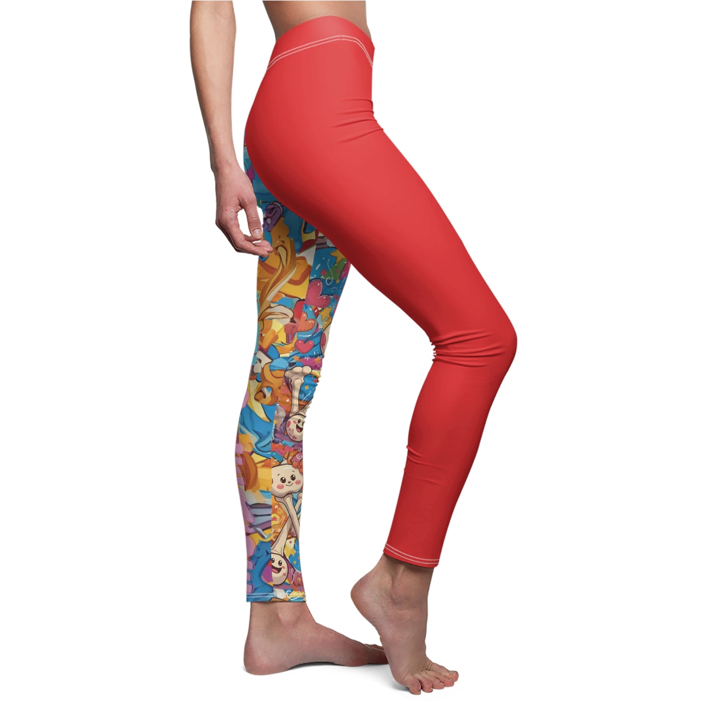 Leggings - 'Bone Me Tonight' Sexy Dual Color Women's Casual Leggings