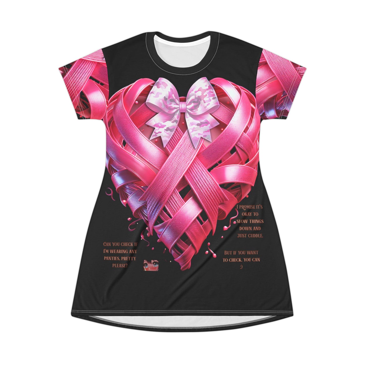 Naughty Worded T-Shirt Dress (Black)