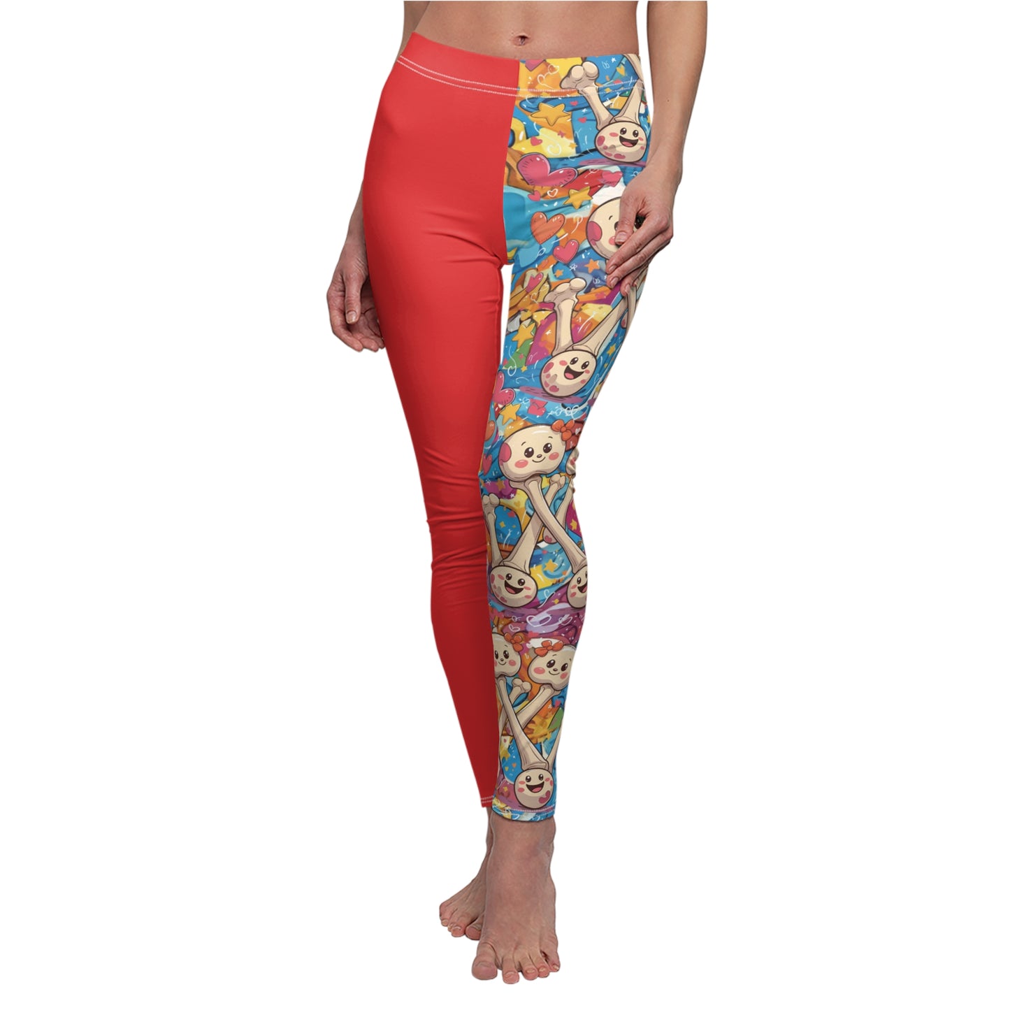Leggings - 'Bone Me Tonight' Sexy Dual Color Women's Casual Leggings