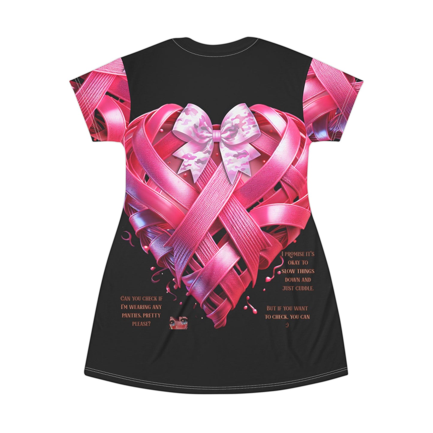 Naughty Worded T-Shirt Dress (Black)